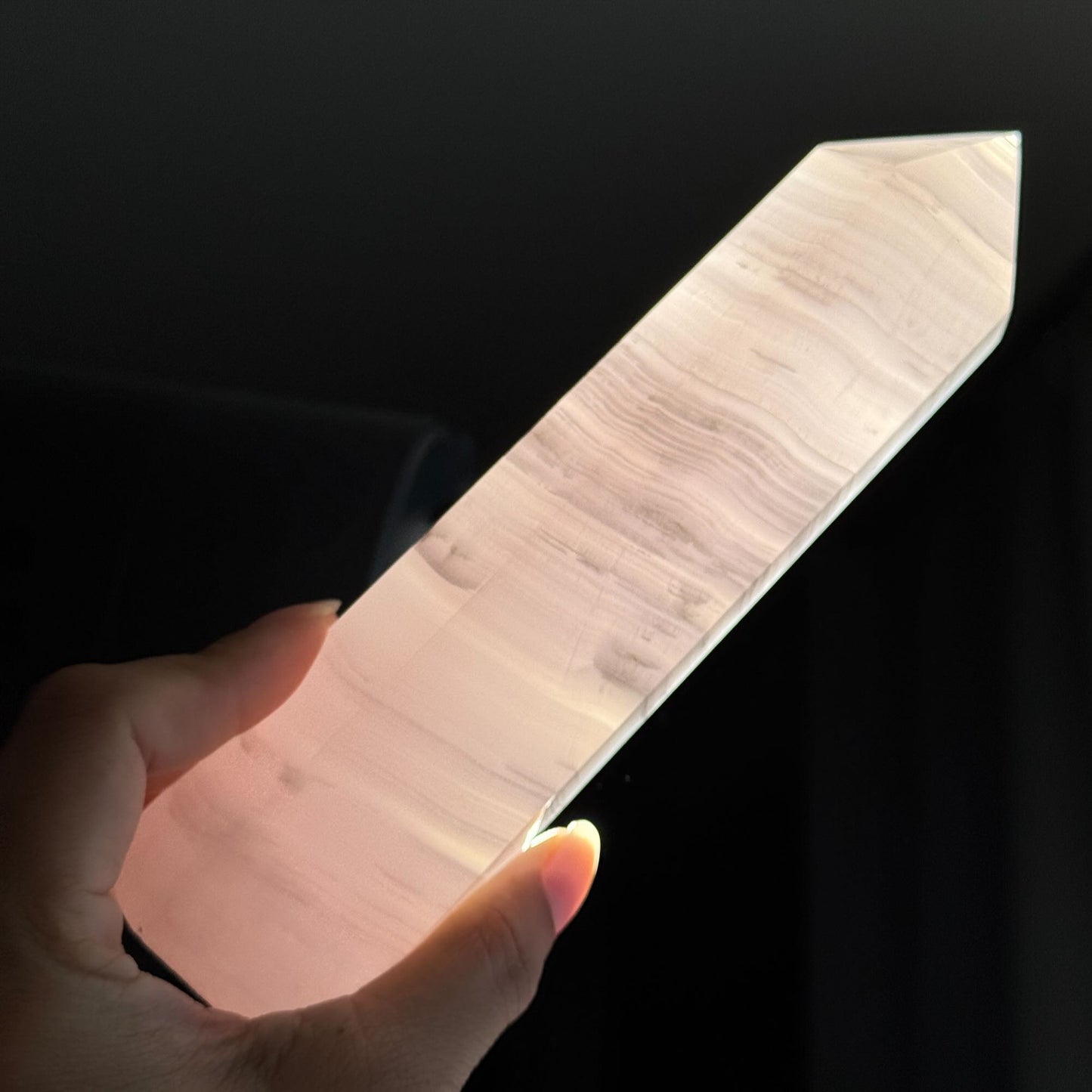 Pink Mangano Calcite Tower – 0.644 kg