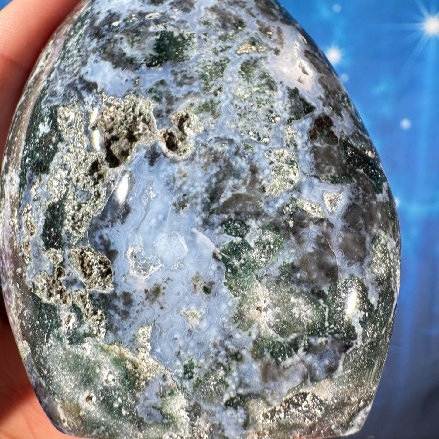 Sea jasper free form - 2 1/4" × 1 1/4" × 2 7/8" - 6.5 oz