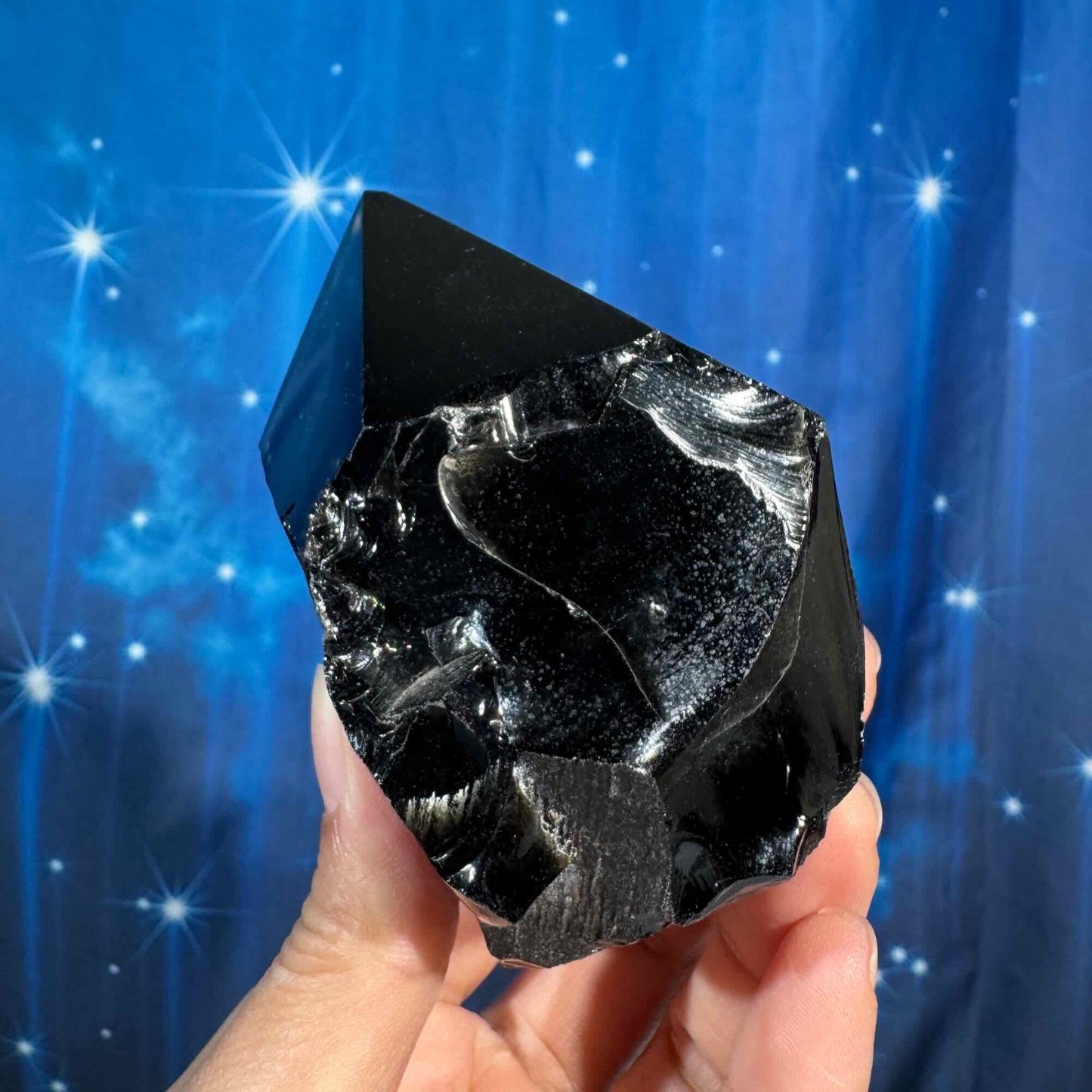 Black obsidian top polish - 2 1/2" × 2" × 3 1/4" - 12.7 oz