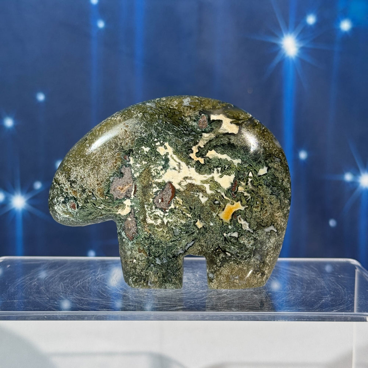 Moss Agate Bear – 0.162 kg