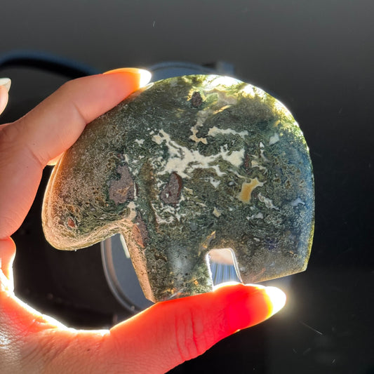 Moss Agate Bear – 0.162 kg