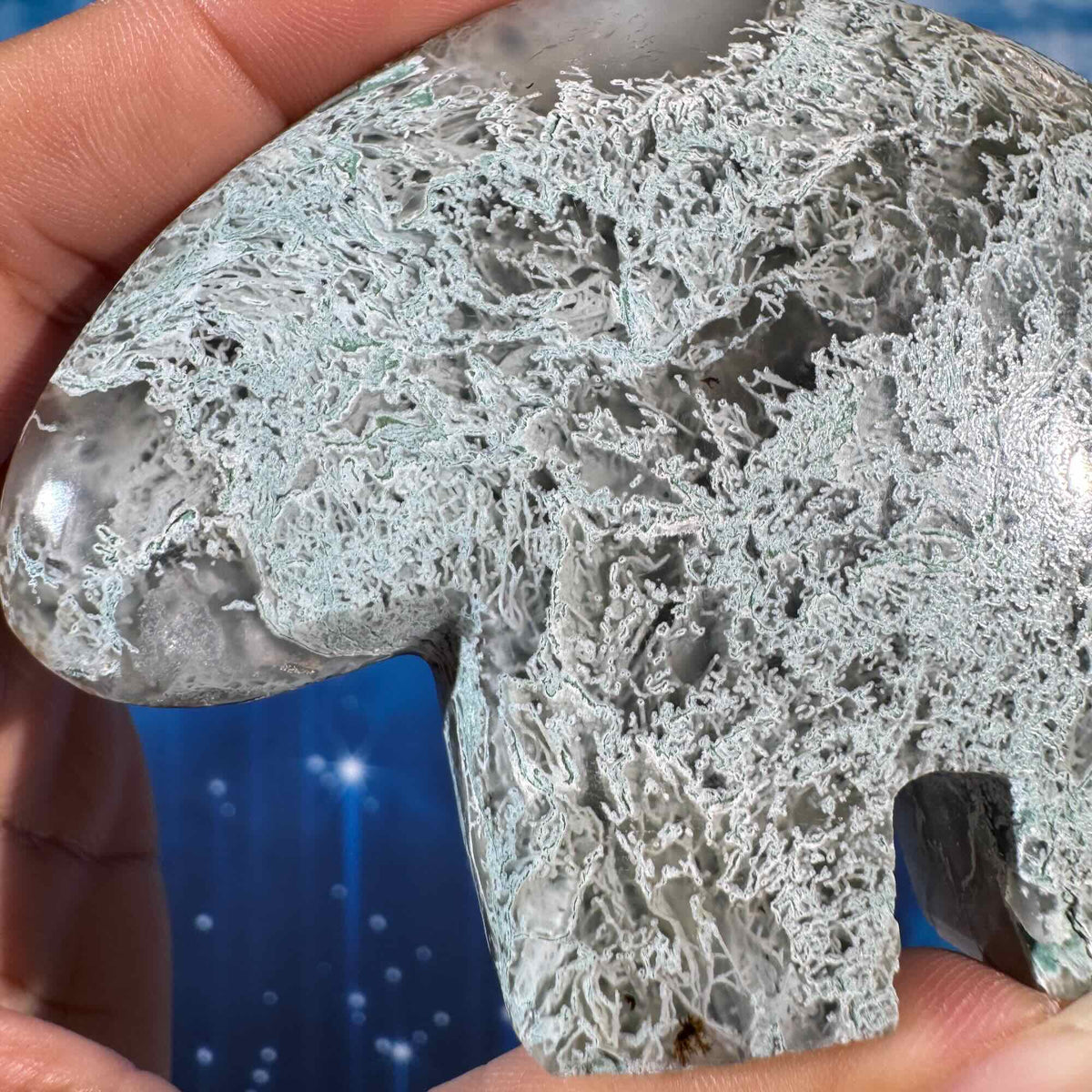 Moss Agate Bear – 0.147 kg