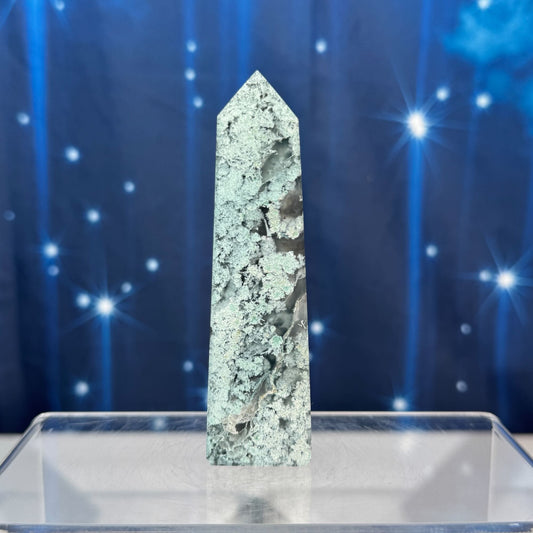 Moss Agate Obelisk – 0.136 kg
