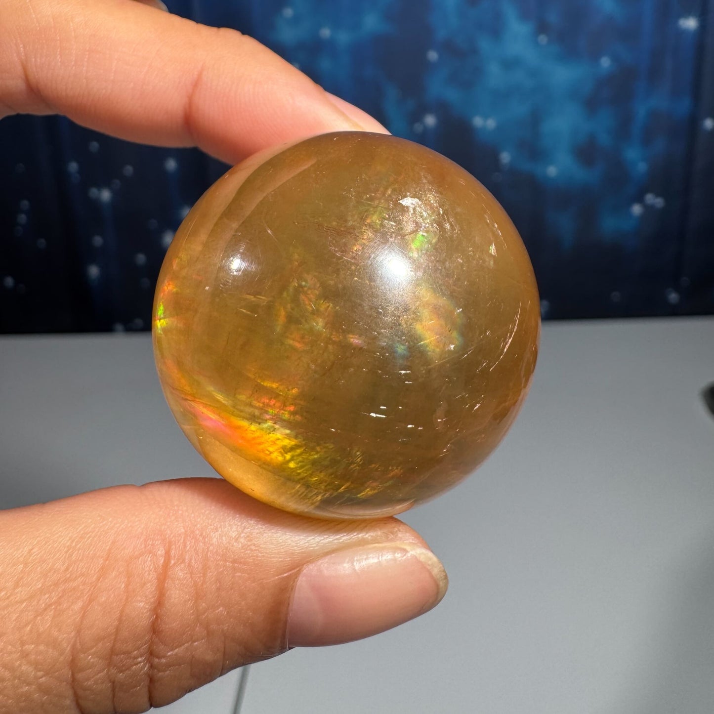 Honey Calcite sphere