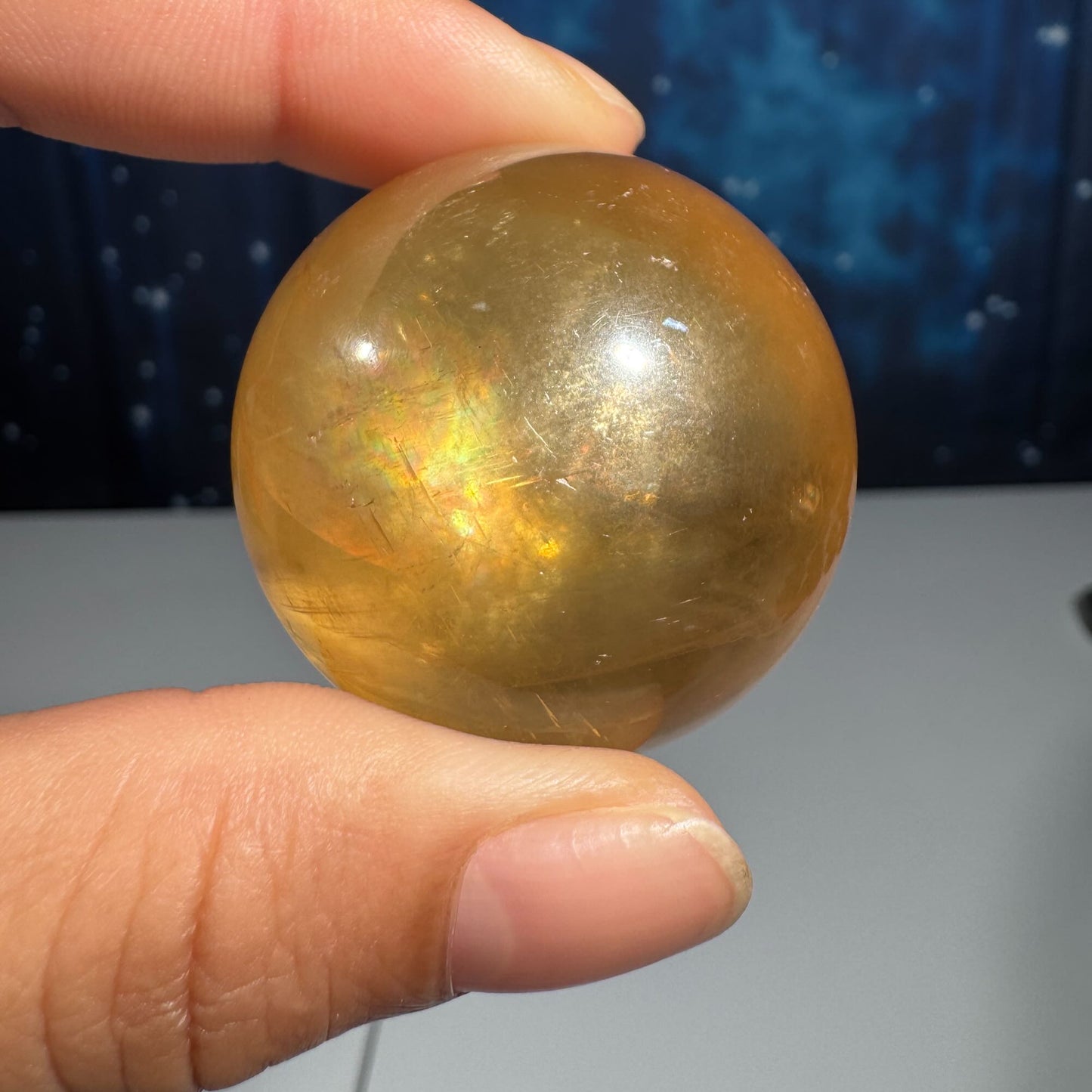 Honey Calcite sphere
