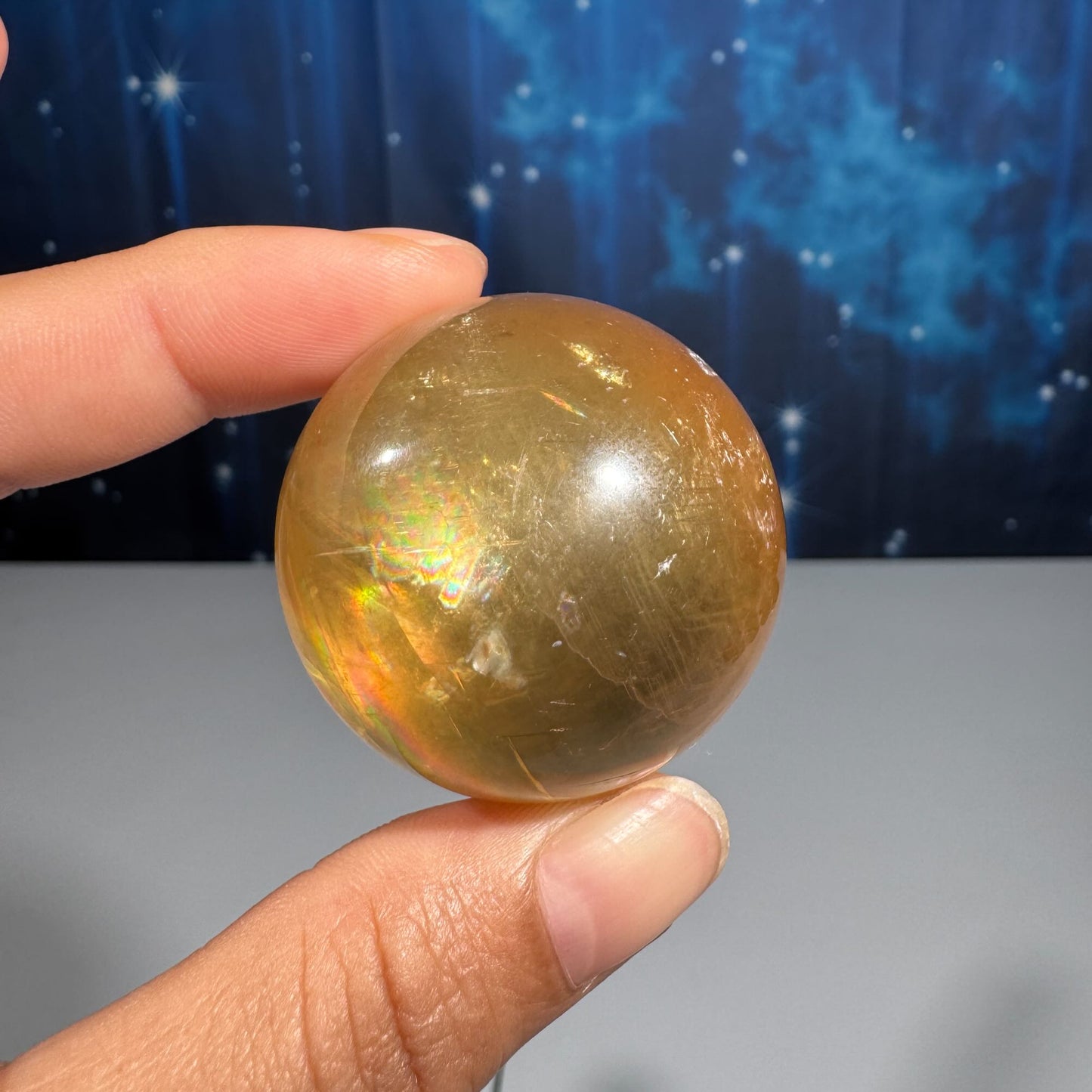Honey Calcite sphere