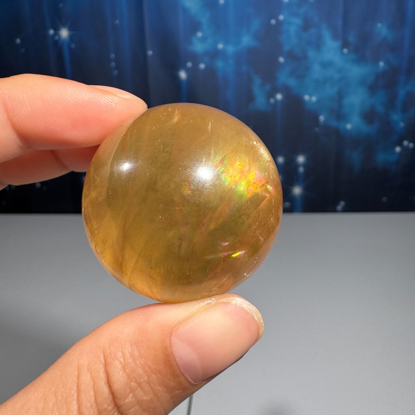 Honey Calcite sphere