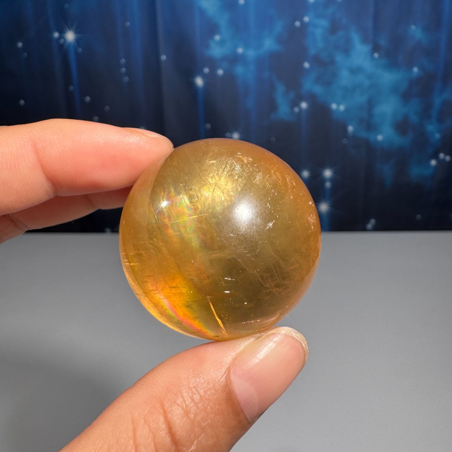 Honey Calcite sphere