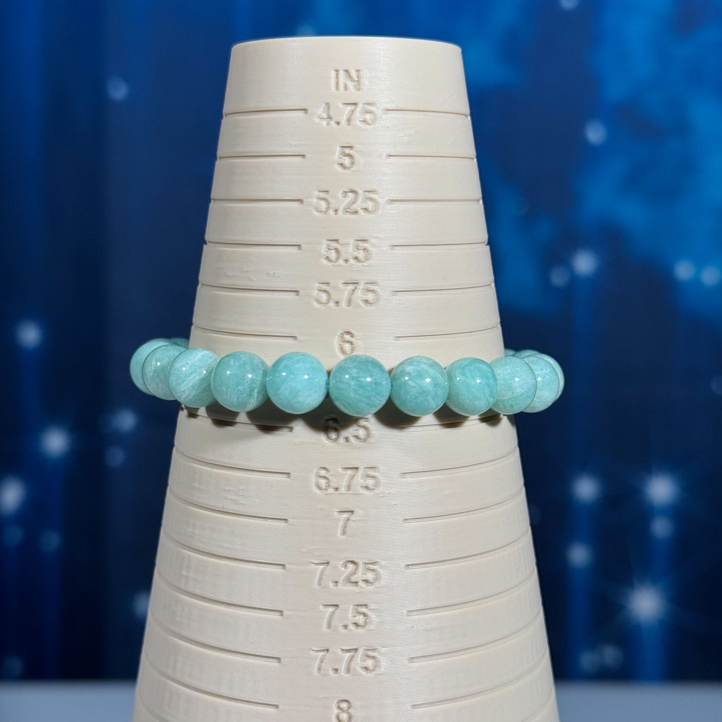 One (1) Amazonite bracelet–stretchy | 8mm beads