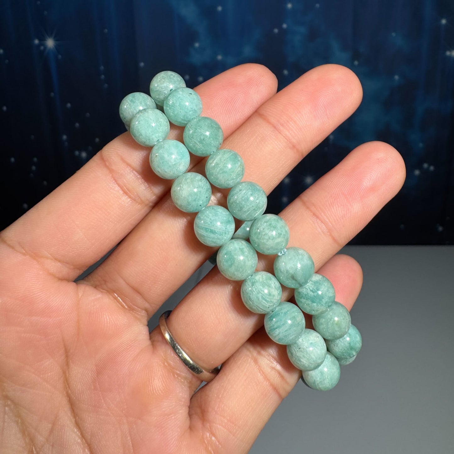 One (1) Amazonite bracelet–stretchy | 8mm beads