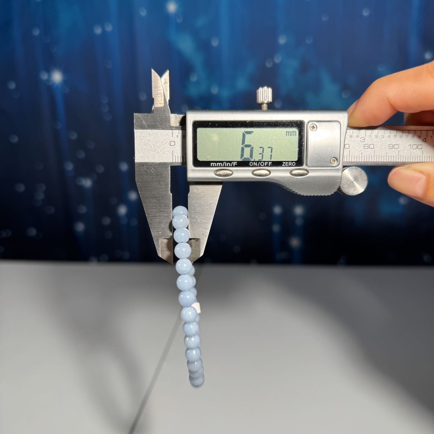 One (1) Angelite bracelet – 6mm beads - fits 6.5" wrist