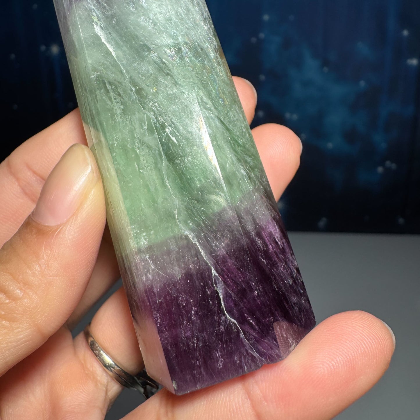 Watermelon Fluorite point