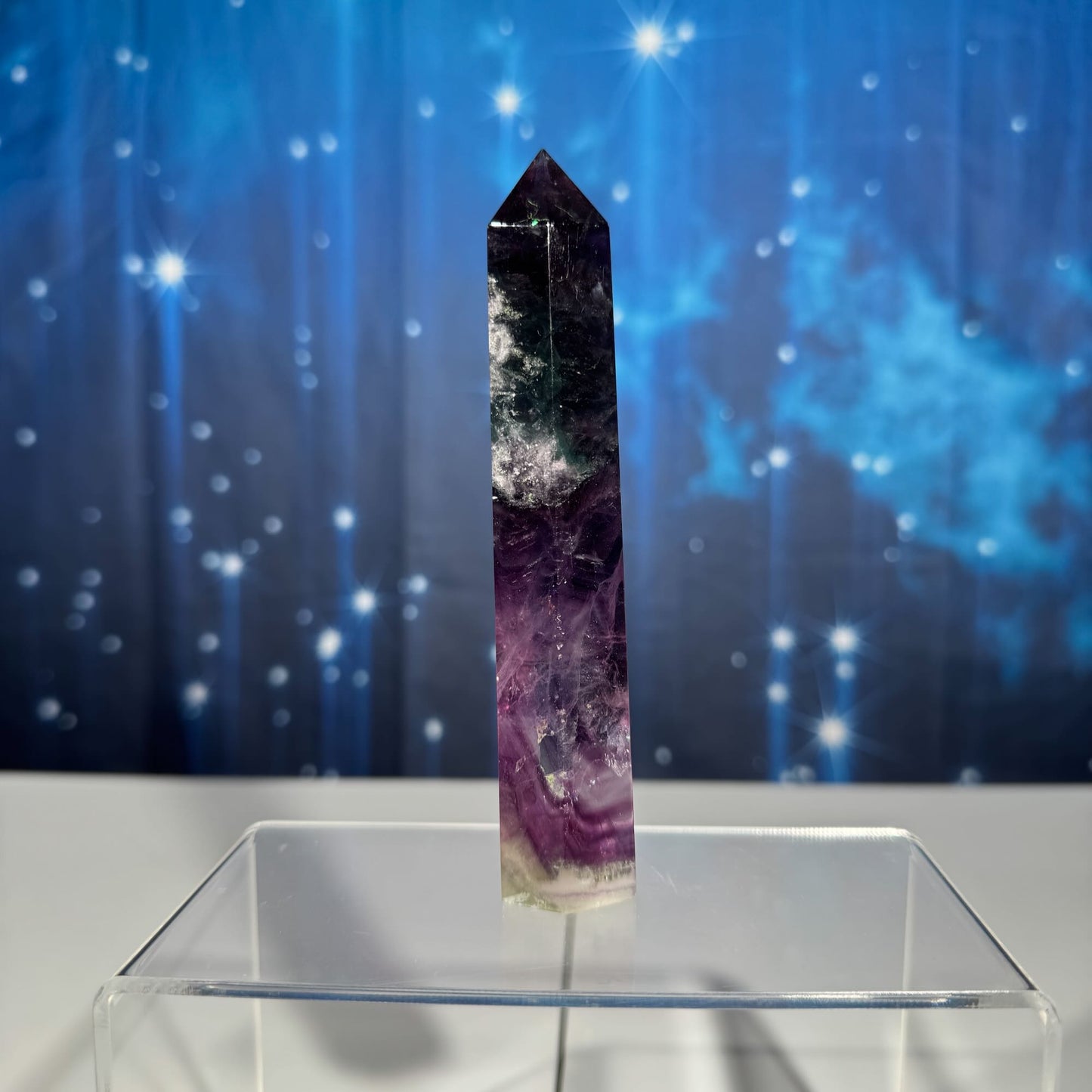 Rainbow Fluorite point