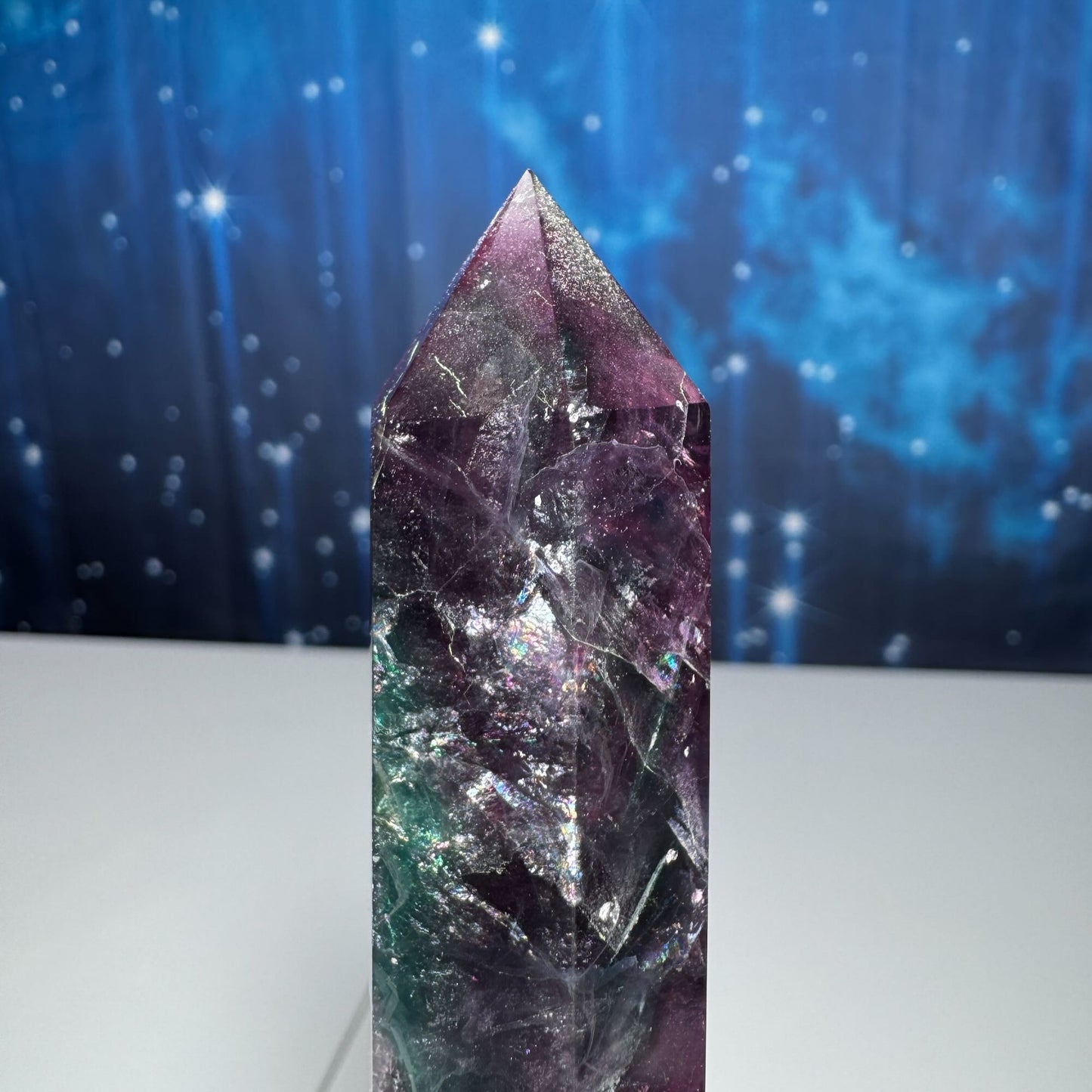 Rainbow Fluorite point