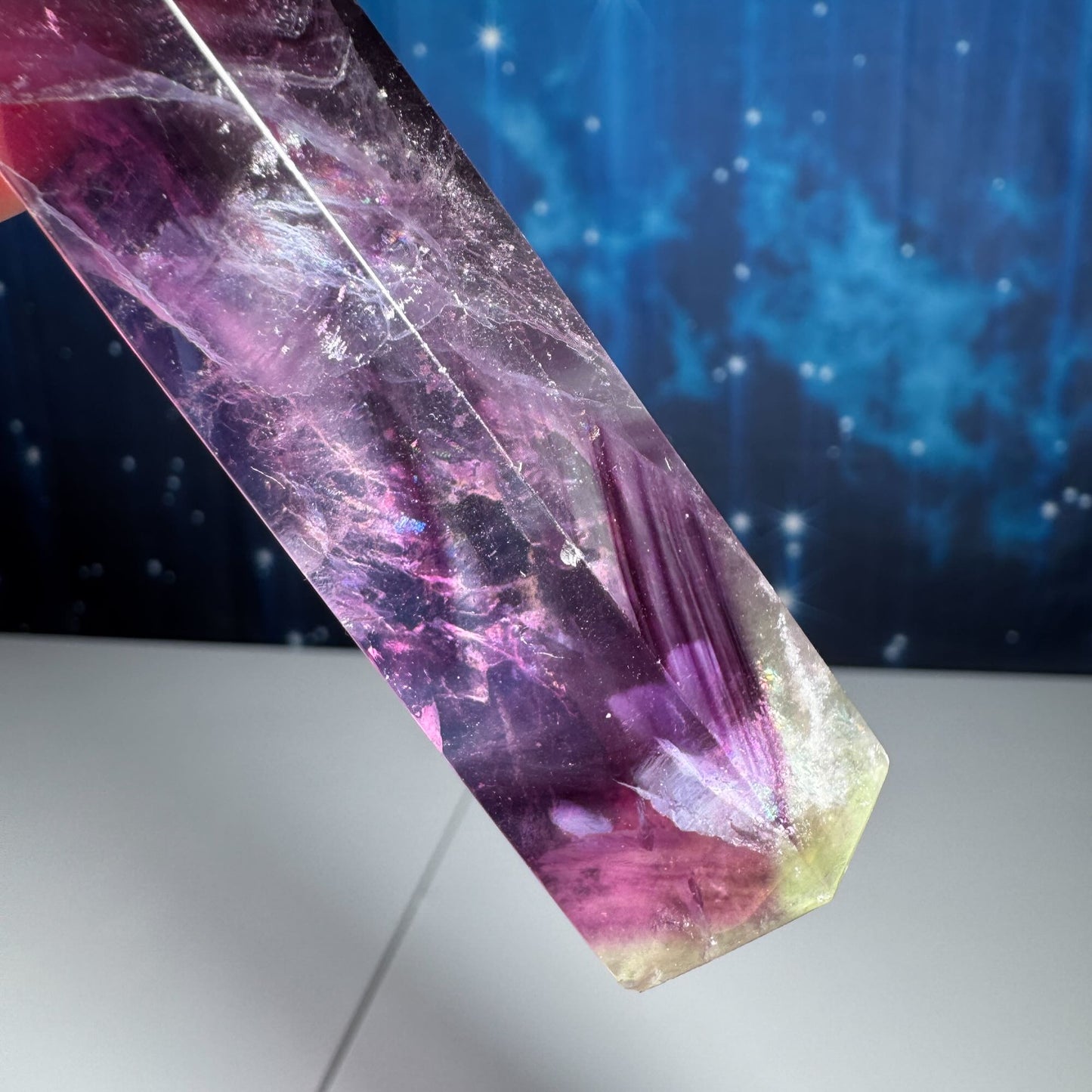 Rainbow Fluorite point