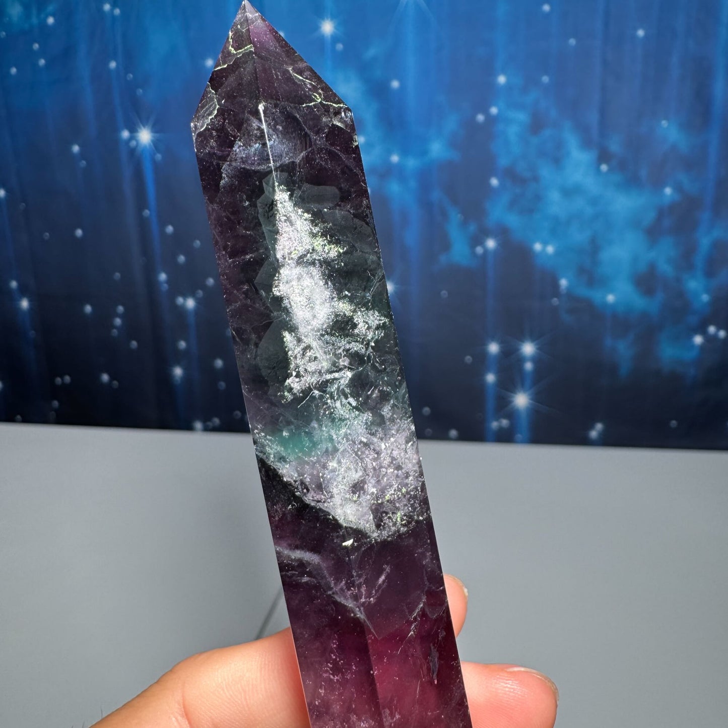 Rainbow Fluorite point