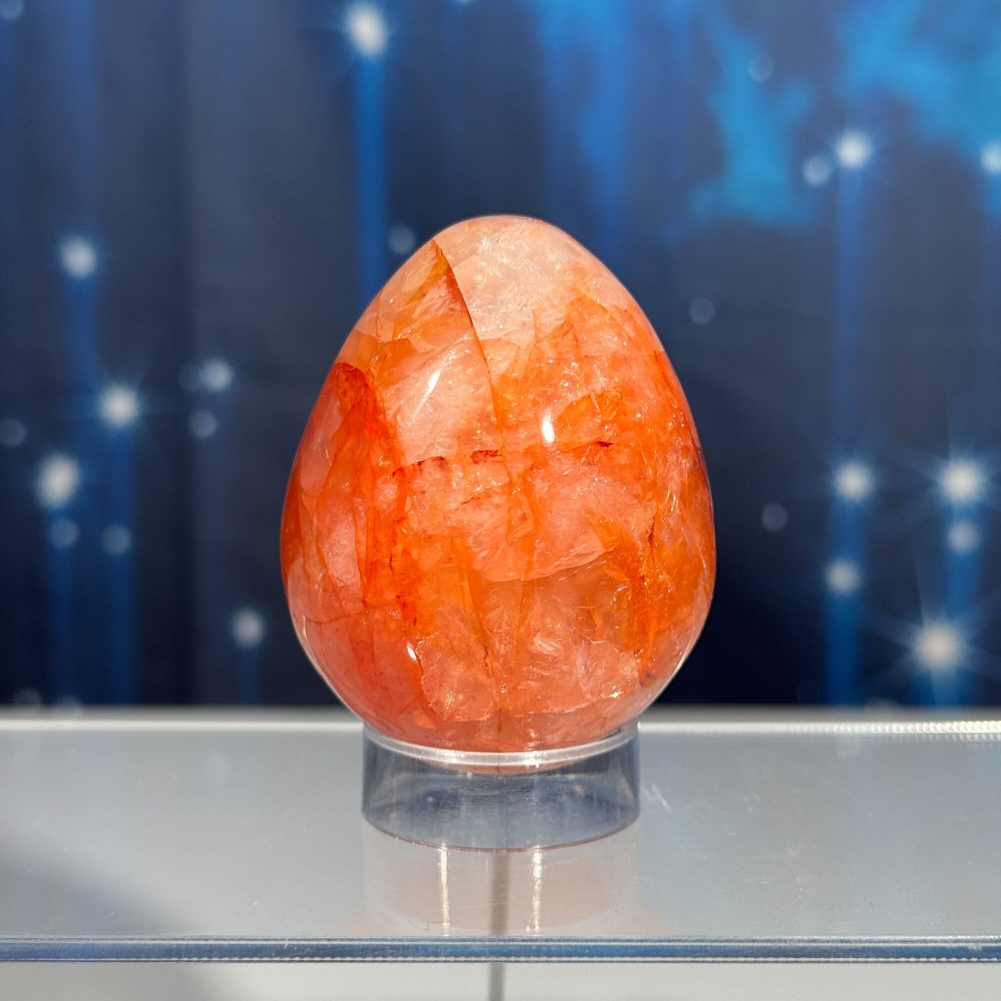 Fire Quartz egg | Hematoid egg | rainbow filled