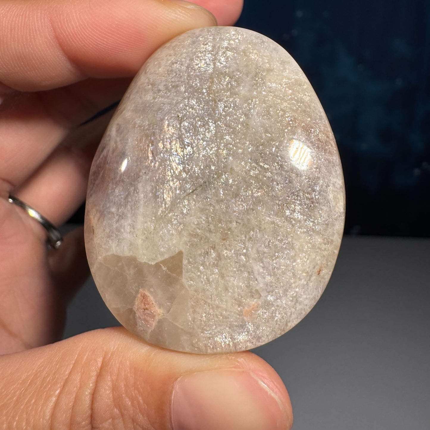 Belomorite palm stone | Russian Moonstone