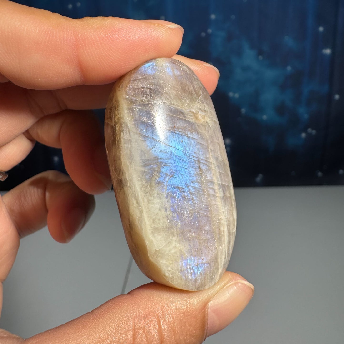 Belomorite palm stone | Russian Moonstone