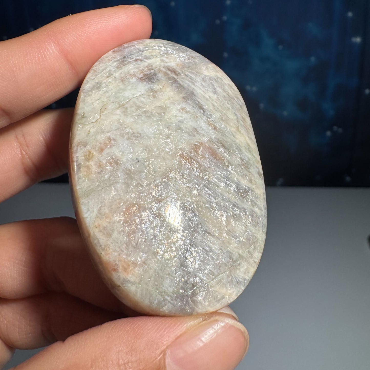 Belomorite palm stone | Russian Moonstone