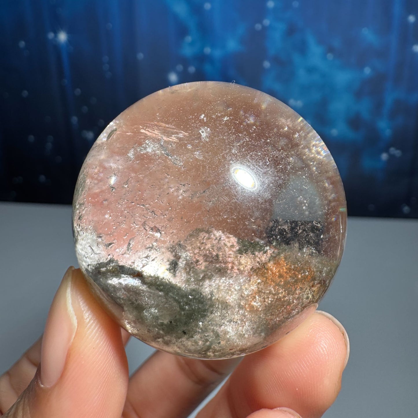Lodolite sphere–small | Garden Quartz