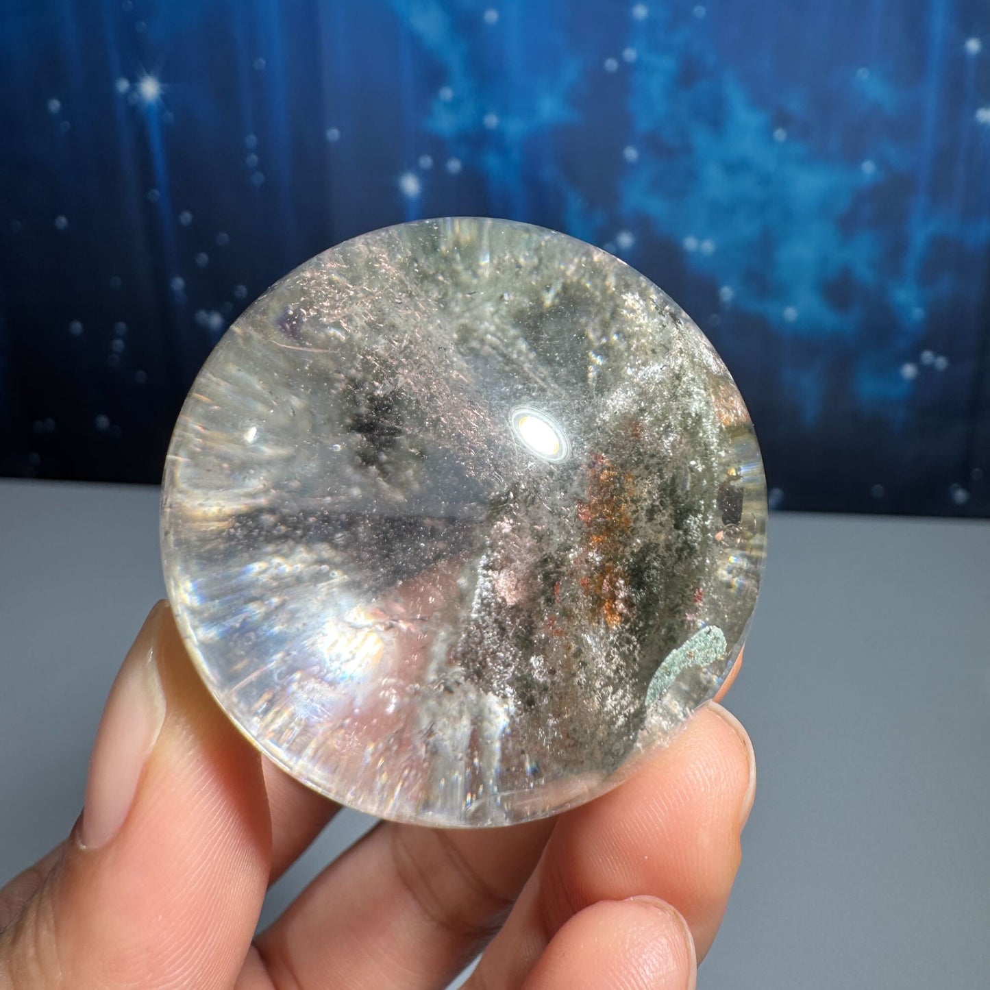 Lodolite sphere–small | Garden Quartz