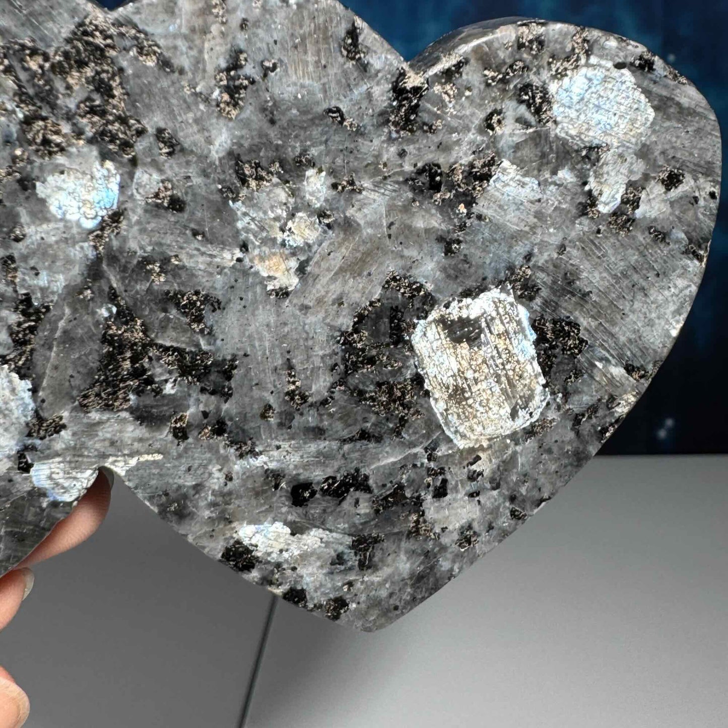 Larvikite double heart