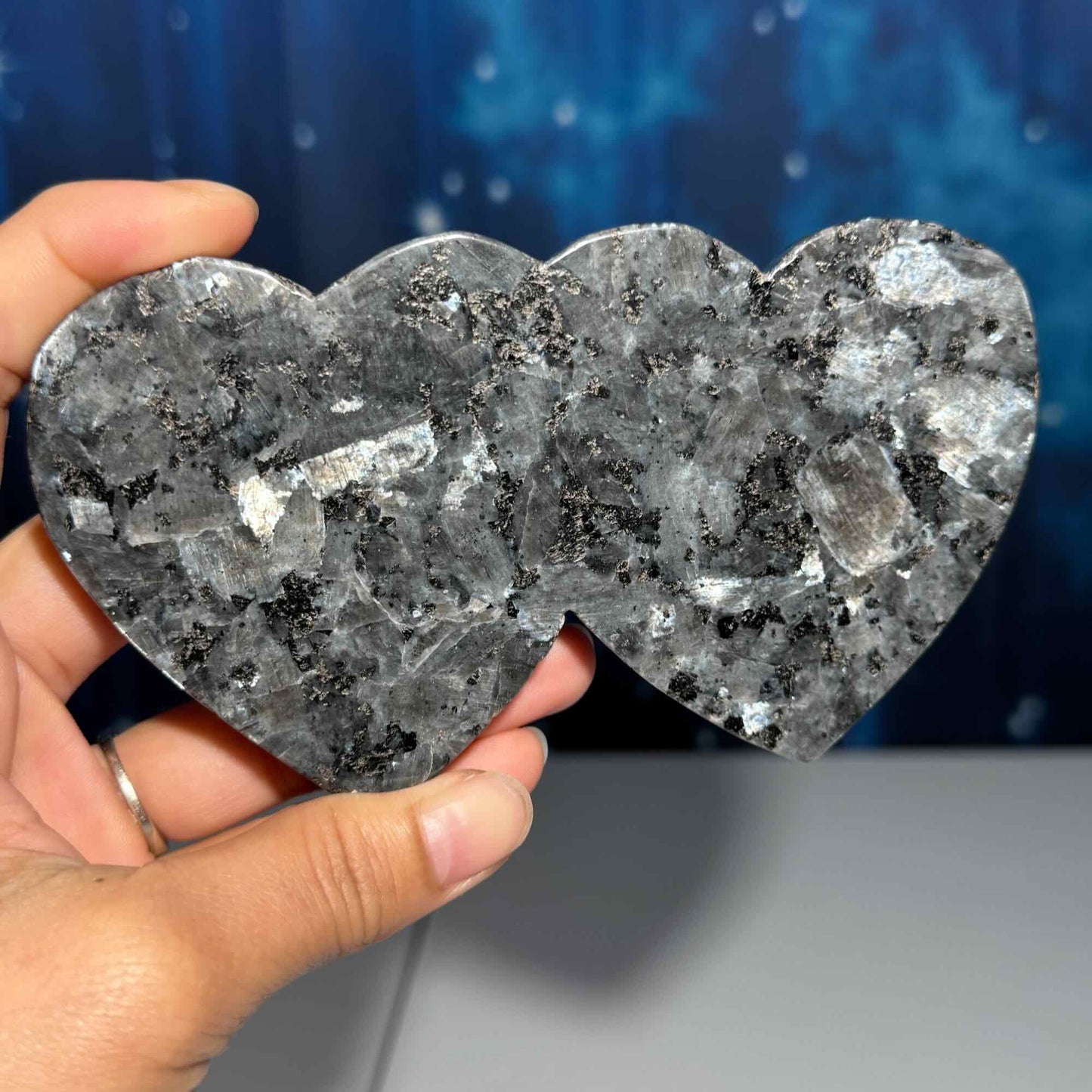 Larvikite double heart