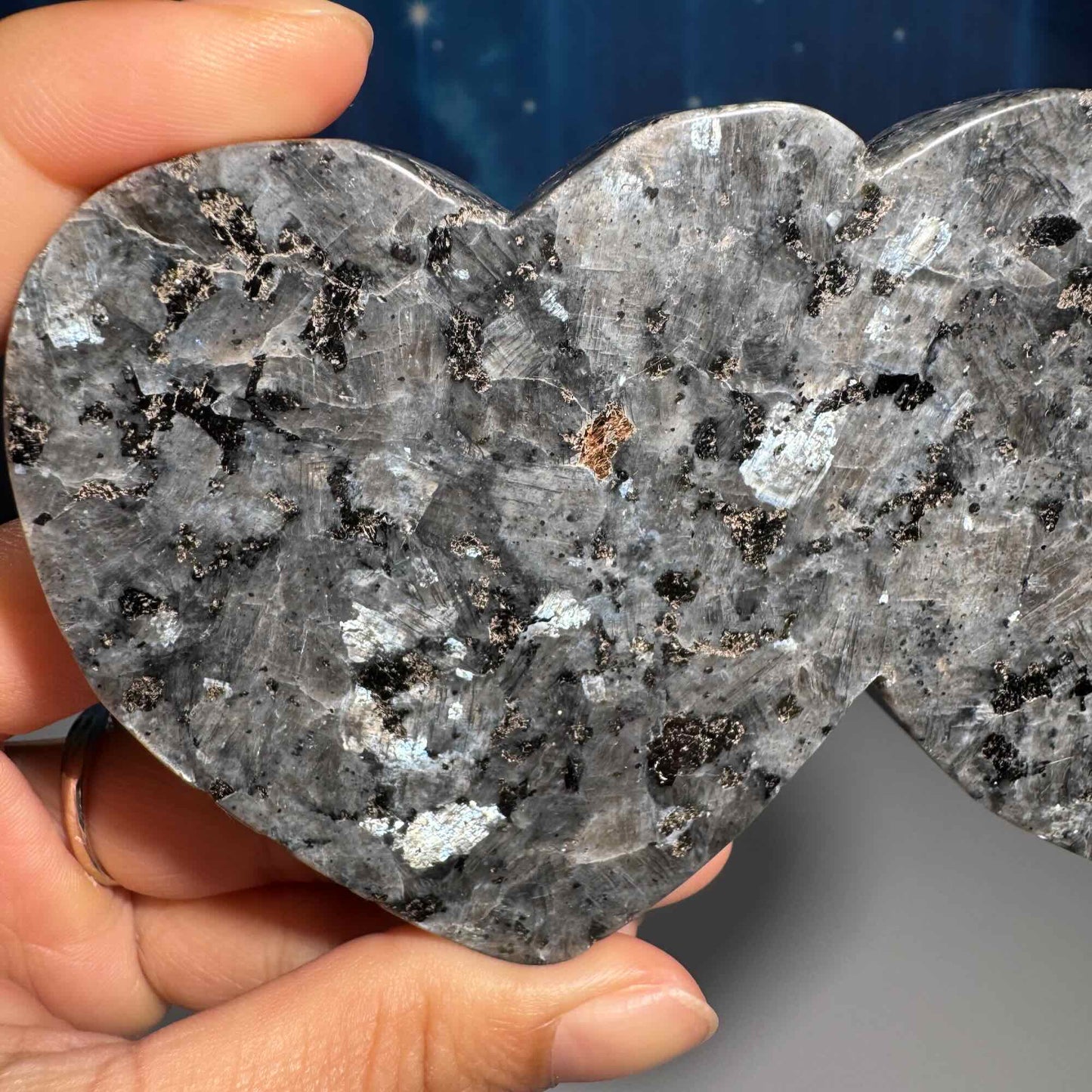 Larvikite double heart