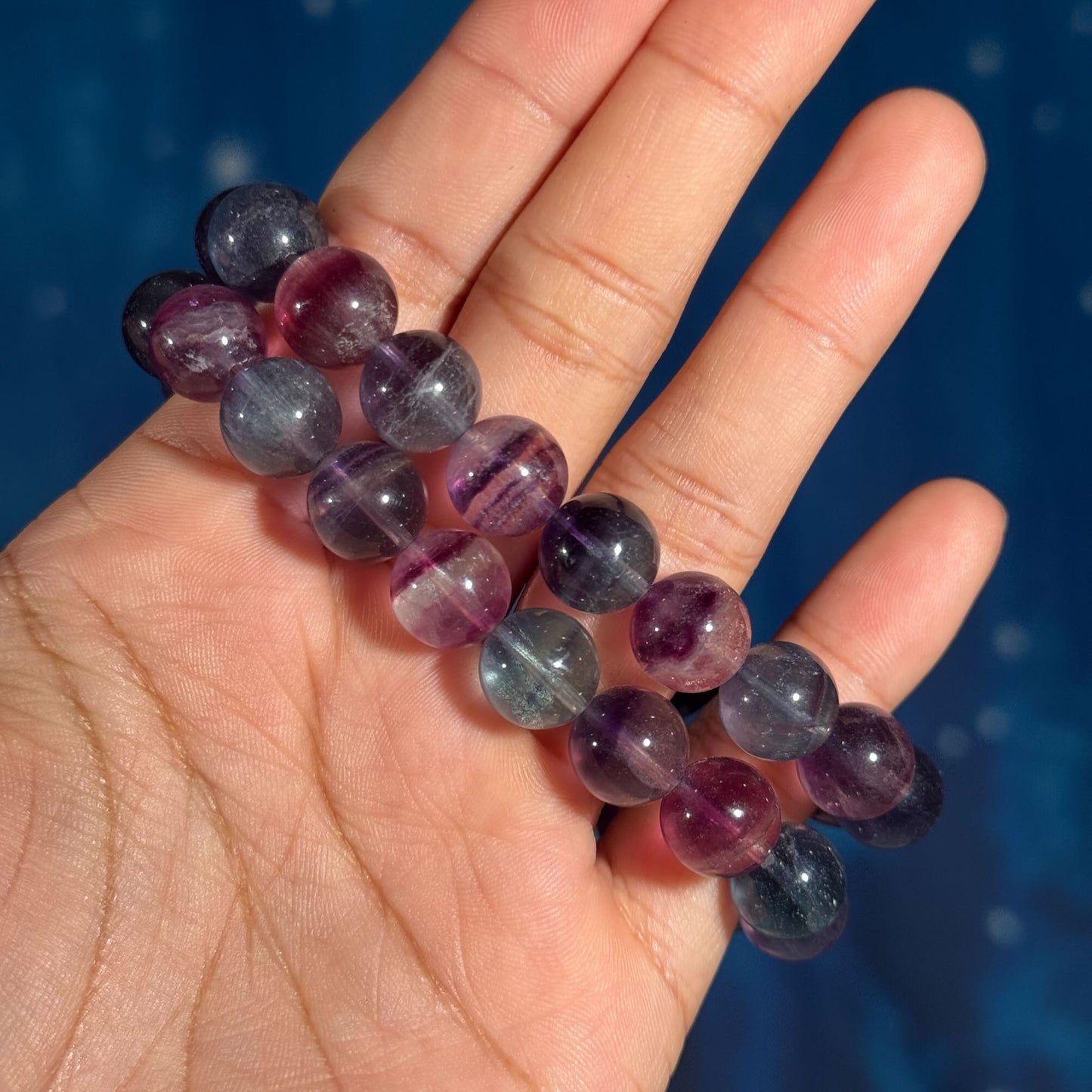 One (1) Candy Fluorite bracelet | stretchy | 11mm beads