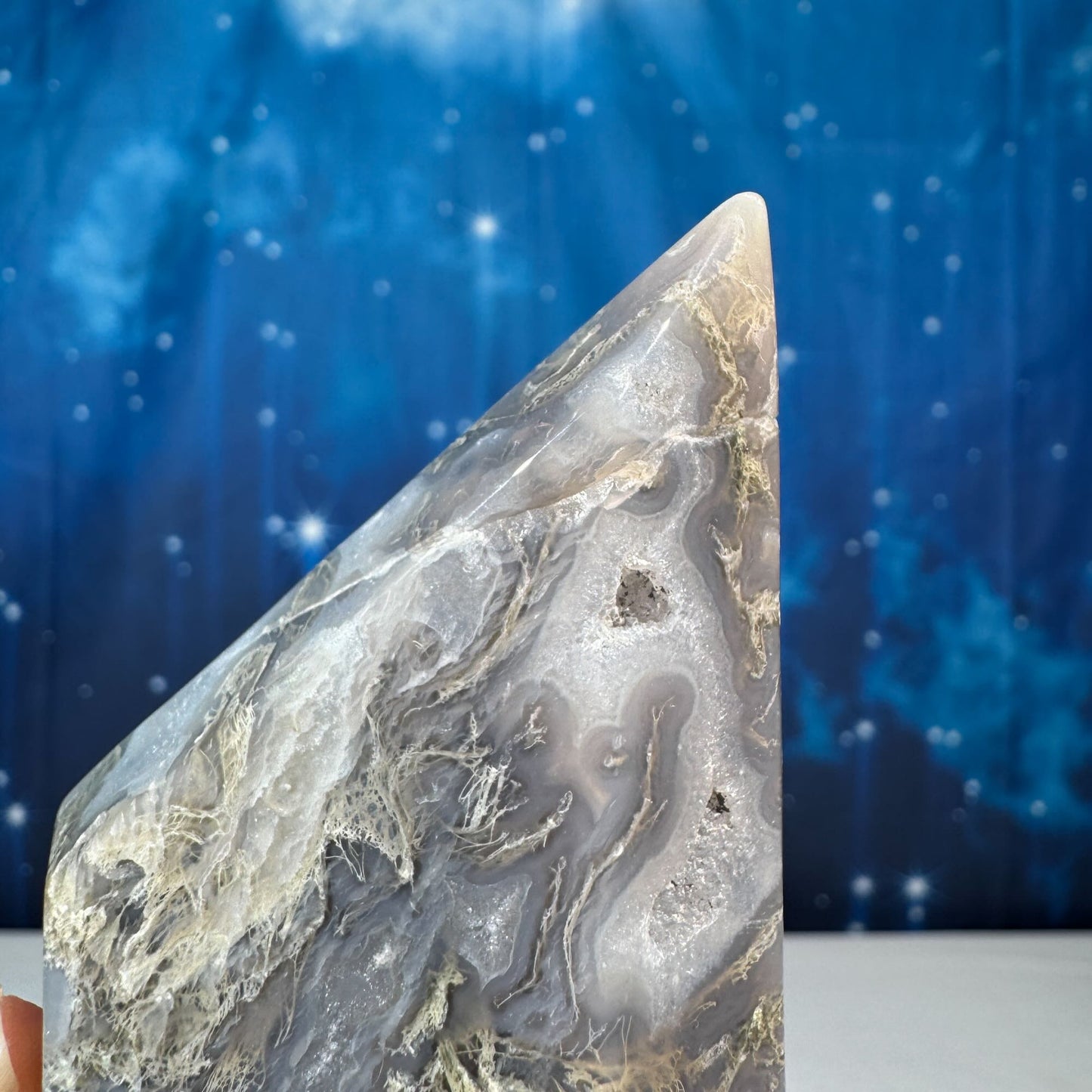 Moss Agate Rhombus with Dendrite – 0.153 kg