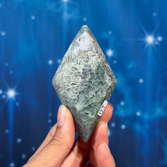 Moss Agate Rhombus – 0.133 kg