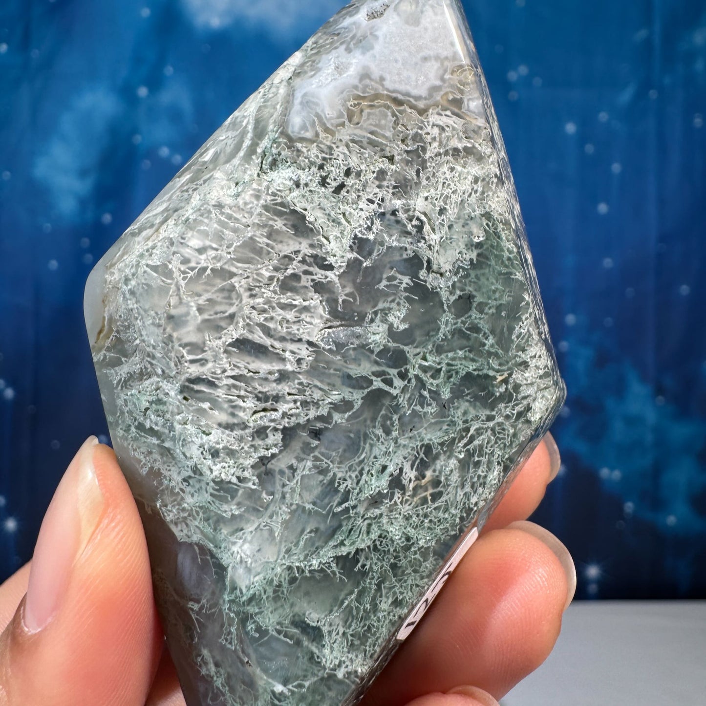 Moss Agate Rhombus – 0.133 kg