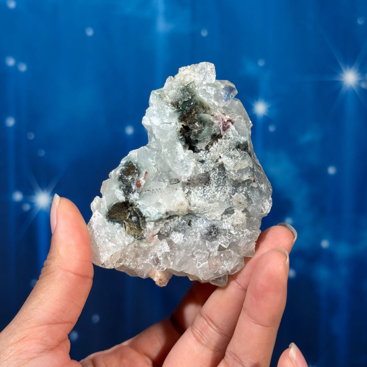 Apophyllite with Stilbite, Heulandite, & Chalcedony – 0.176 kg