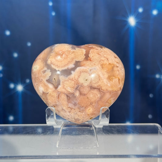 Flower Agate Puffy Heart – 0.215 kg