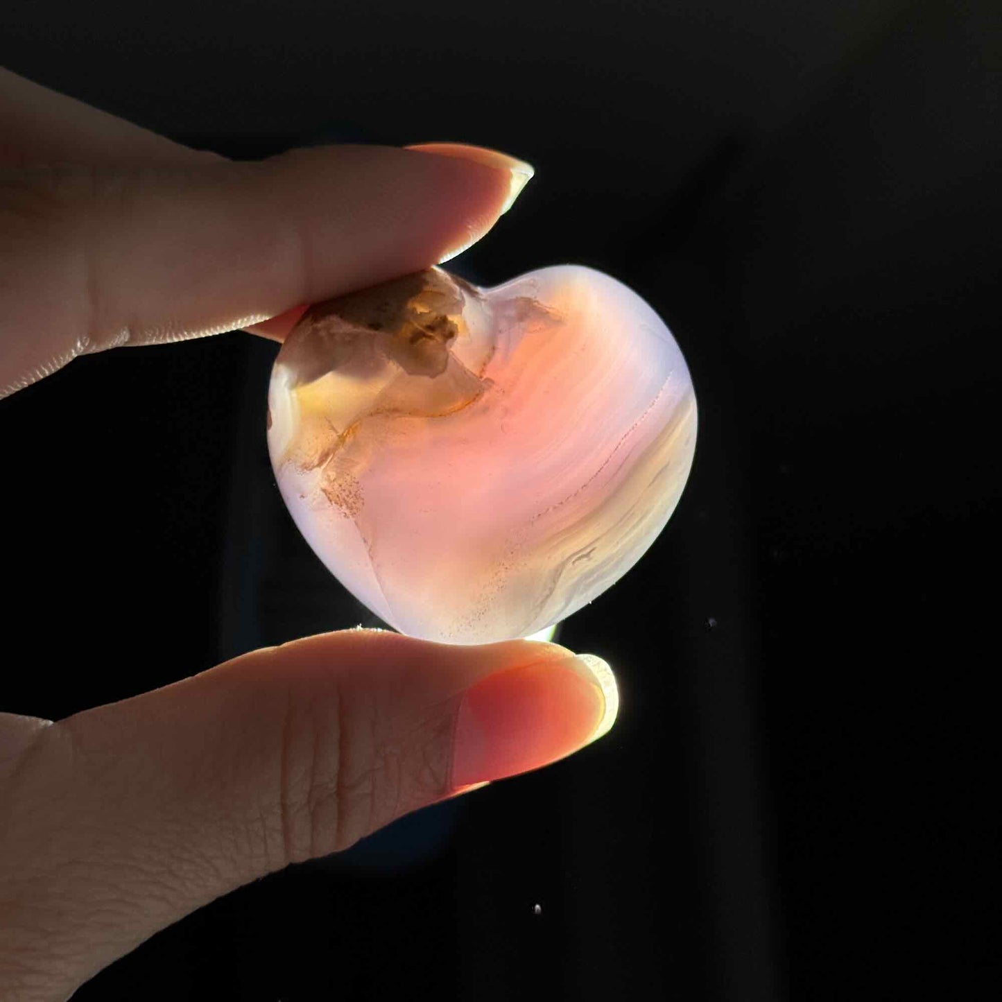 Flower Agate Mini Heart – 0.045 kg