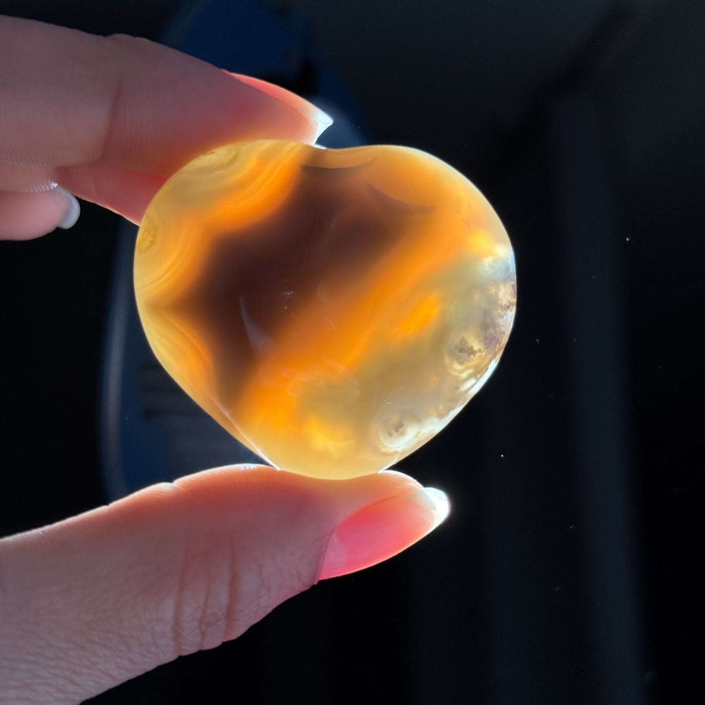 Moss Agate Mini Heart – 0.060 kg