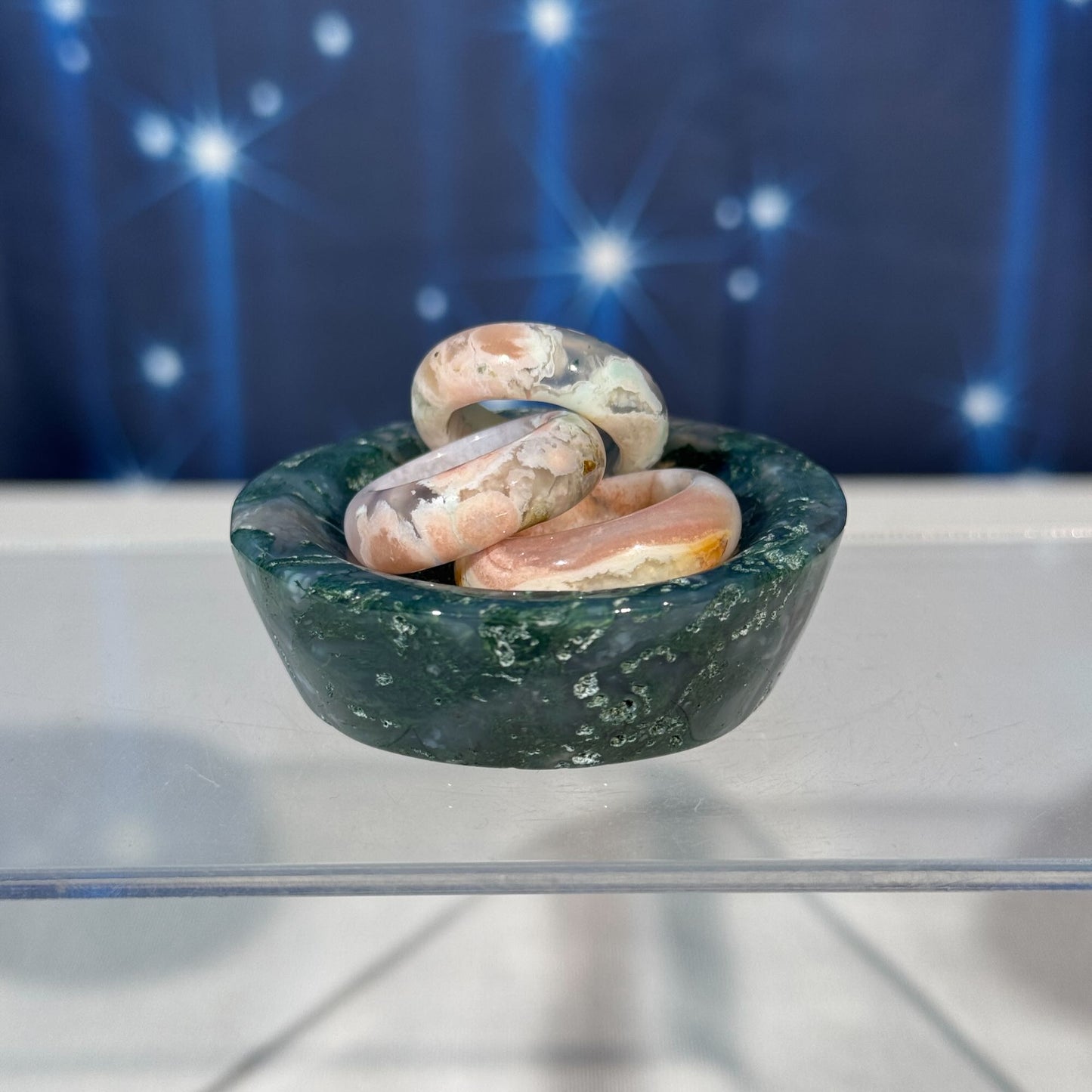 Moss Agate Bowl – 0.068 kg