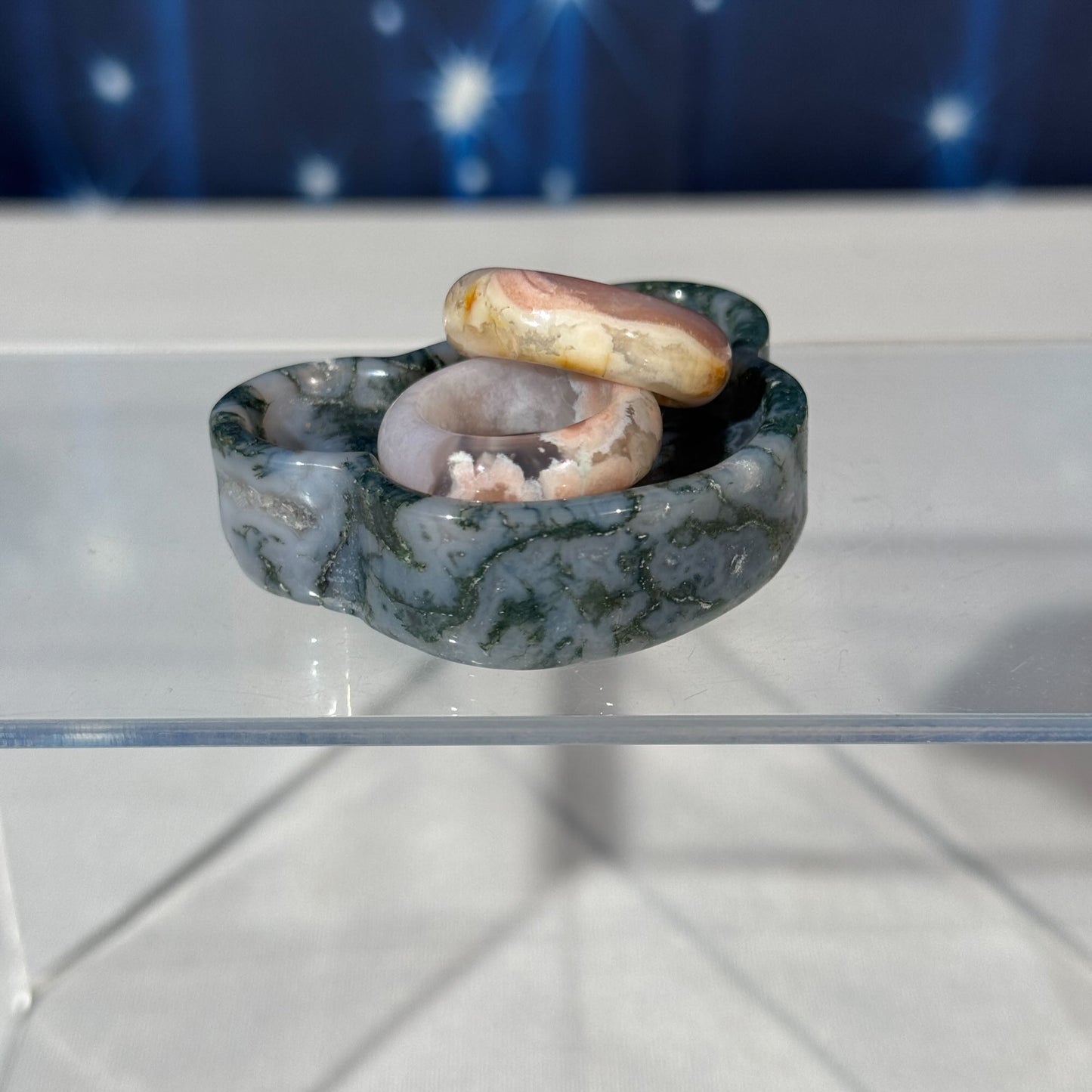 Moss Agate Bowl – Bear Shape • 0.051 kg