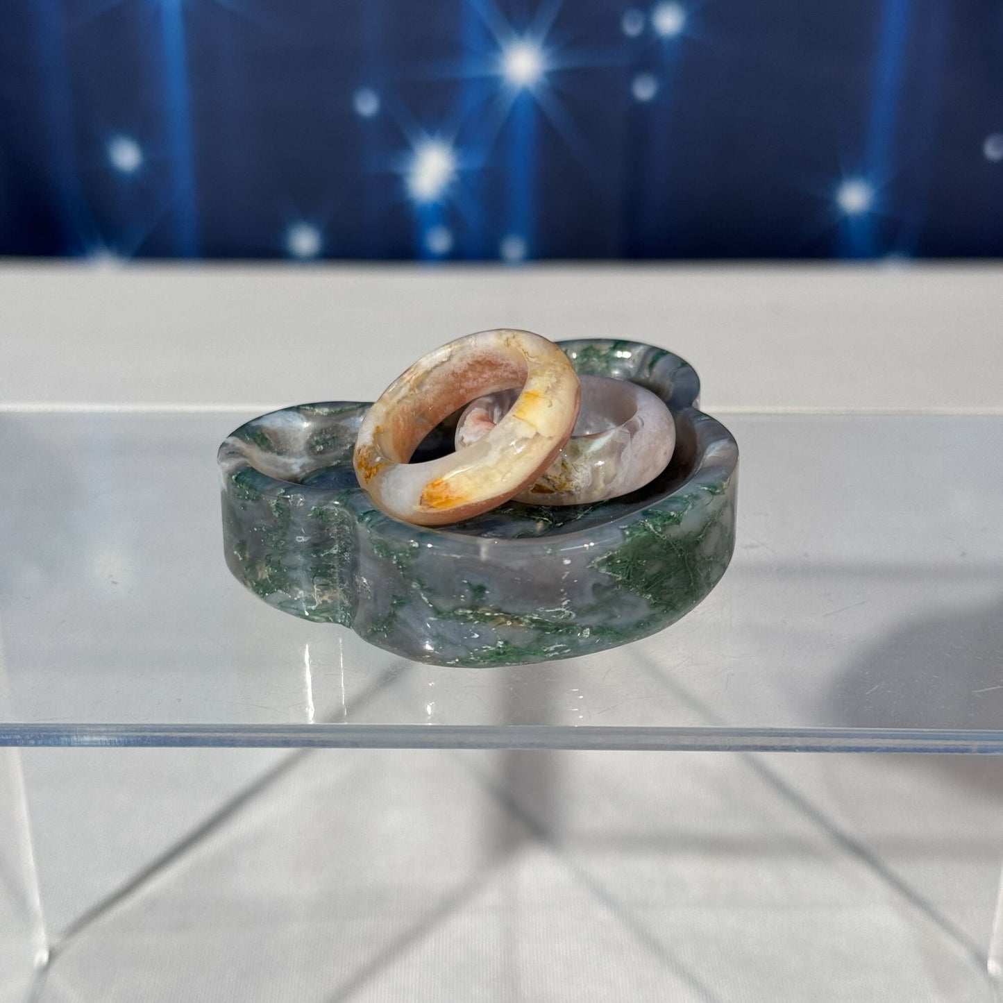 Moss Agate Bowl – Bear Shape • 0.065 kg