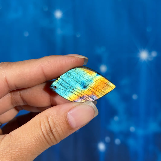 Labradorite Cabochon – Pre-Drilled • 7 grams
