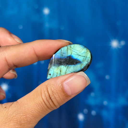 Labradorite Cabochon – Pre-Drilled • 8 grams