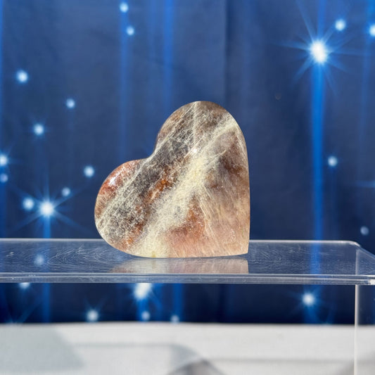 Moonstone with Sunstone Heart – Belomorite • 0.088 kg
