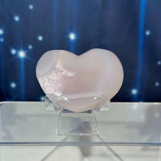 Druzy Agate Heart with Calcite – 0.077 kg