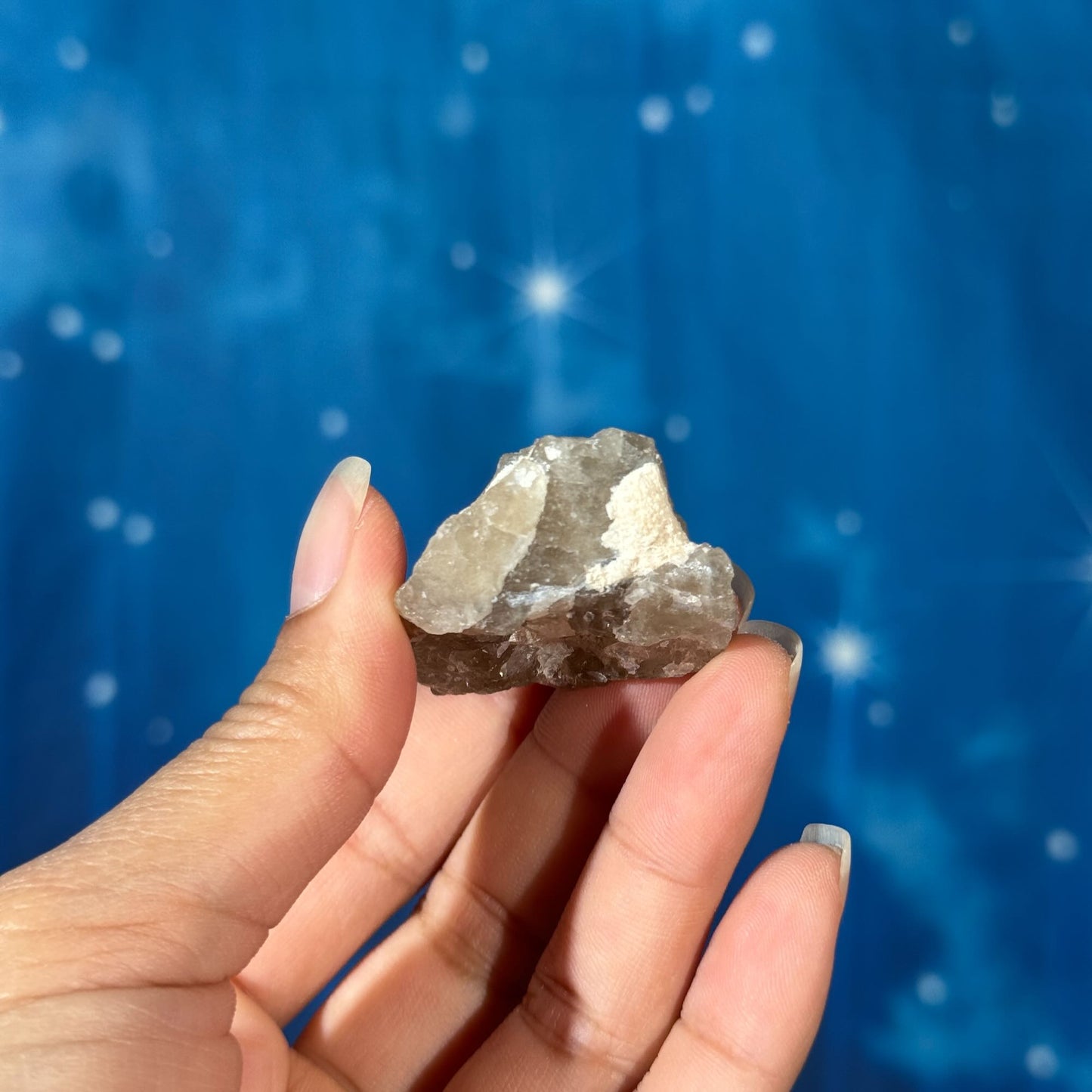 Black Tourmaline Chunk on Smoky Quartz – 0.045 kg