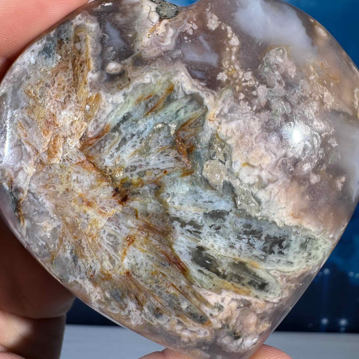 Flower Agate Heart – 0.343 kg