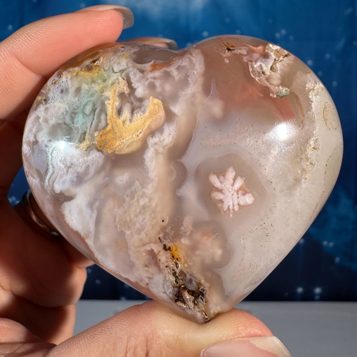 Flower Agate Heart – 0.218 kg