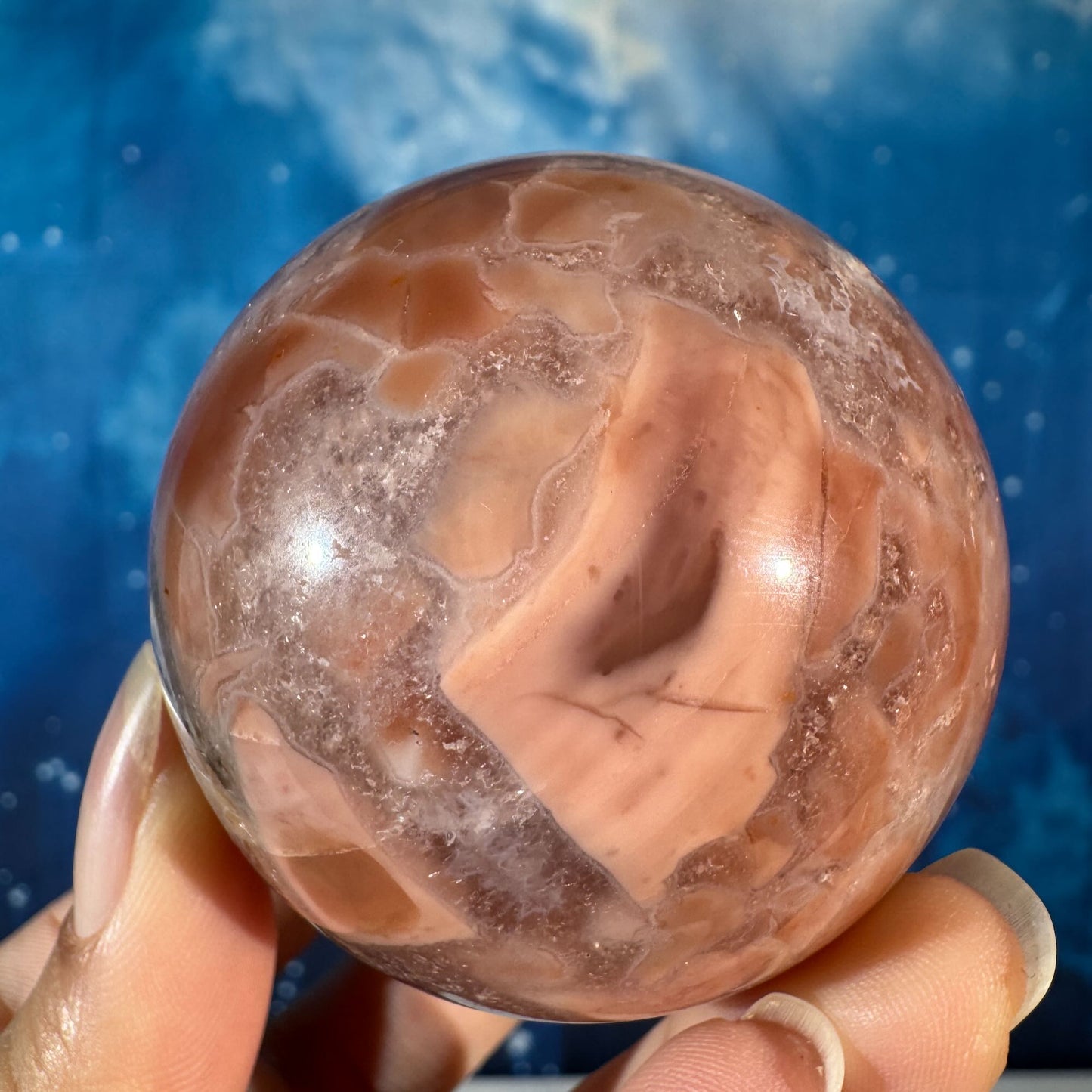 Pink Agate Sphere – "Cotton Candy Agate" • 0.244 kg