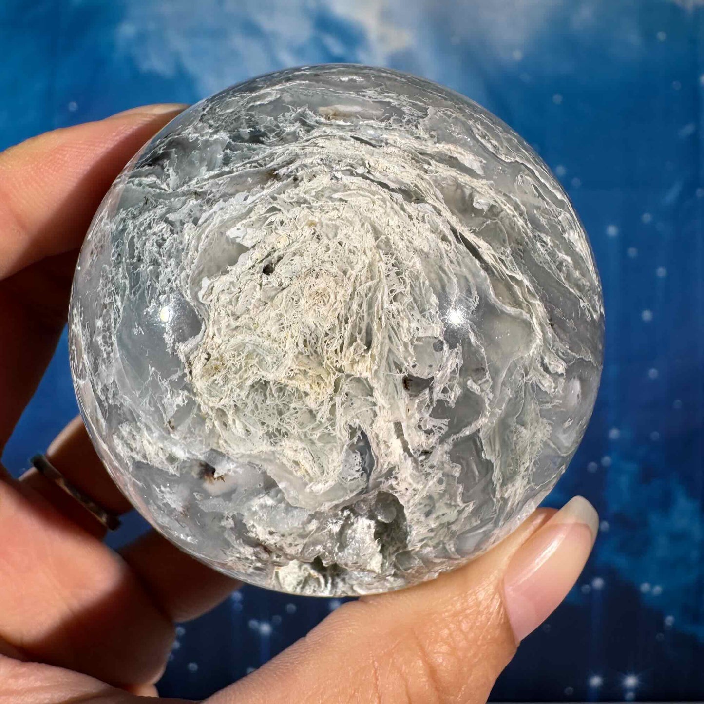 Moss Agate Sphere – 0.360 kg