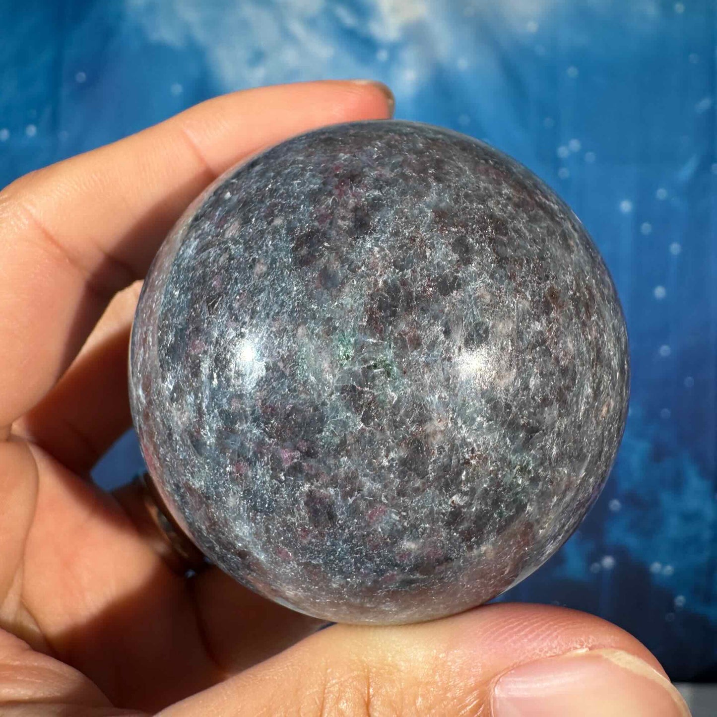Ruby in Kyanite with Fuchsite Sphere – UV-Reactive • 0.306 kg